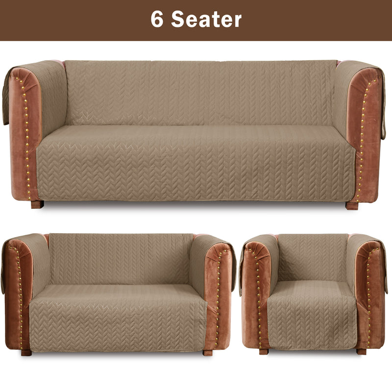 Ultrasonic Quilted Sofa Cover Set Sand