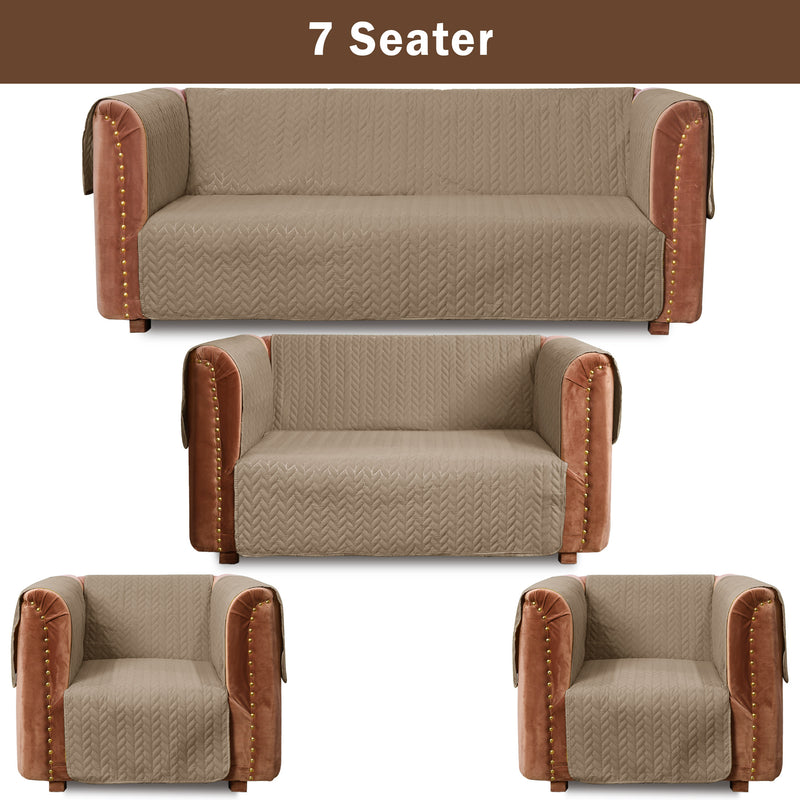 Ultrasonic Quilted Sofa Cover Set Sand