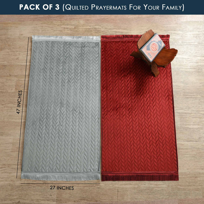 Velvet Embossed Prayer mats (Bundle of 2)