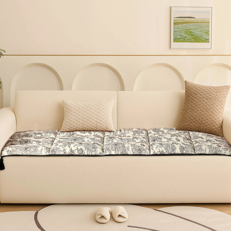 Vintage Botanica Quilted Sofa Topper