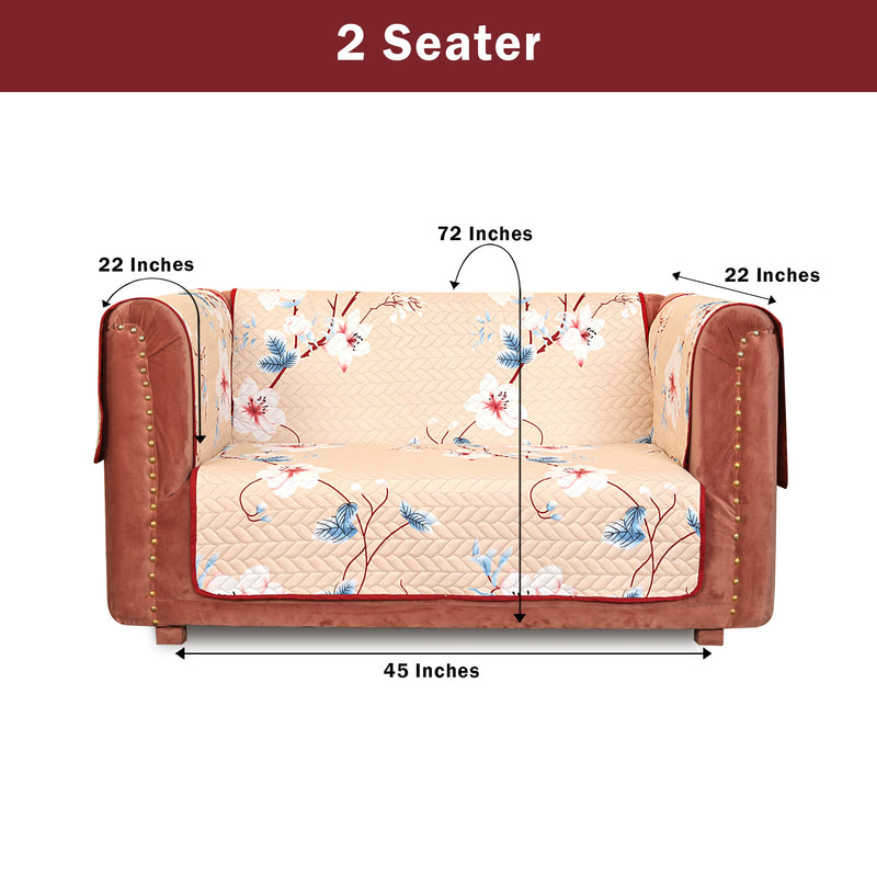 White Lily Quilted Sofa Cover Set