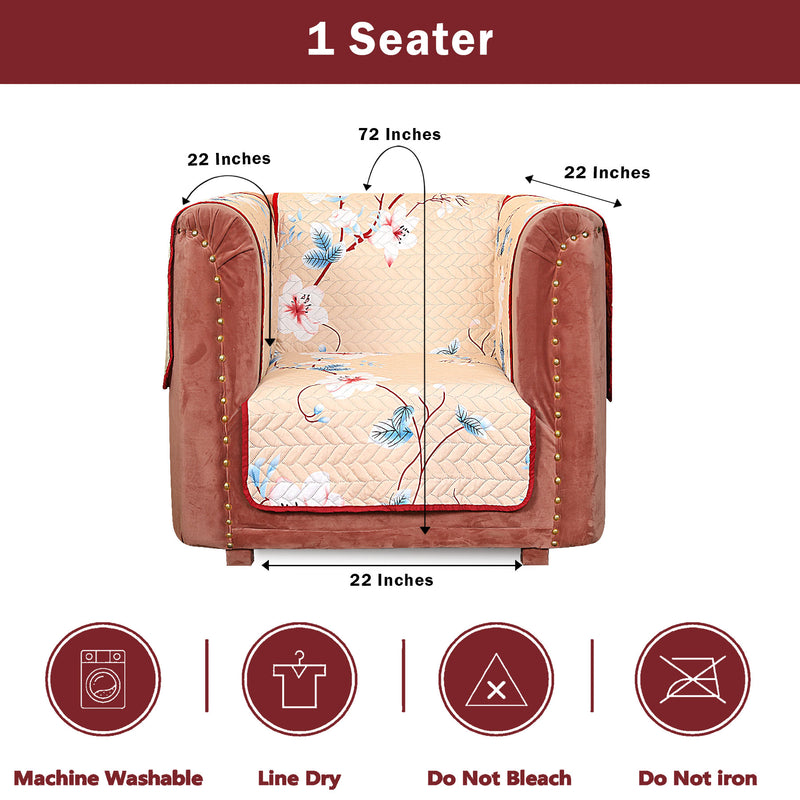 White Lily Quilted Sofa Cover Set