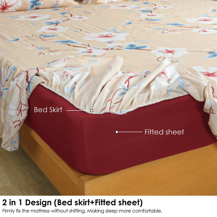 White Lilly Ruffled Fitted Sheet