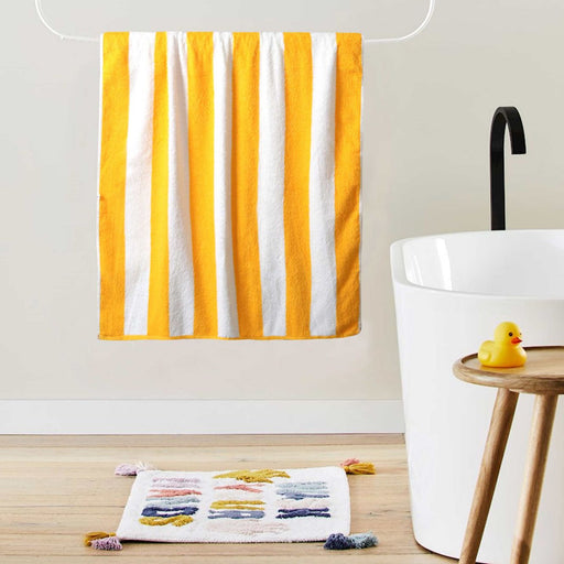 yellow striped baby towels