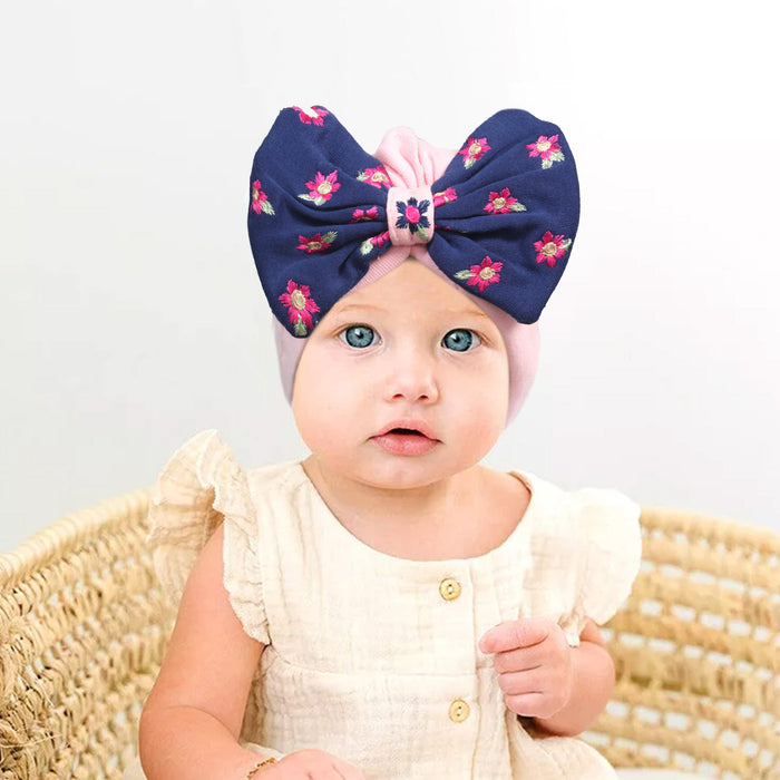 Embroidered Cuddle Baby Turban Caps Bundle