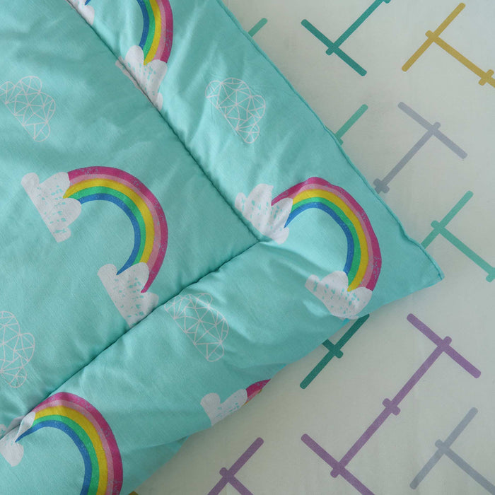 Blue Rainbow Baby Cot Set