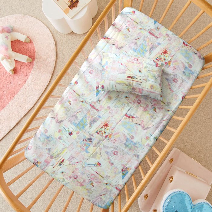 Dreamy Doodle Crib Printed Bedsheet And Pillow