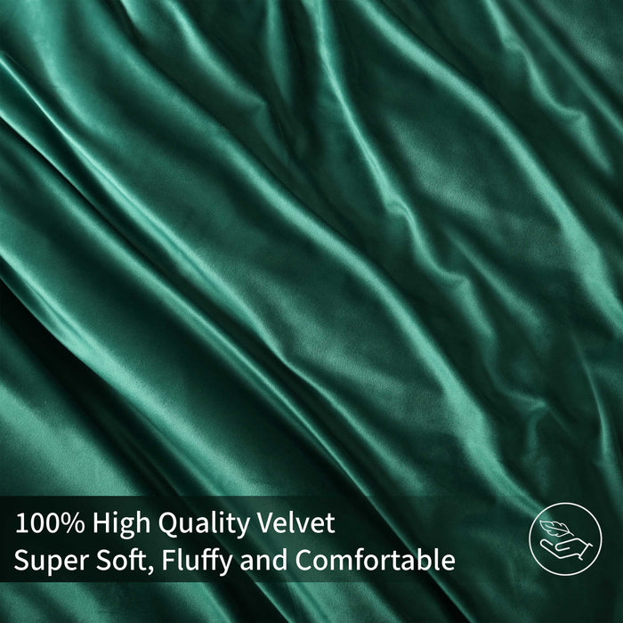 Bottle Green Velvet Quilt Cover