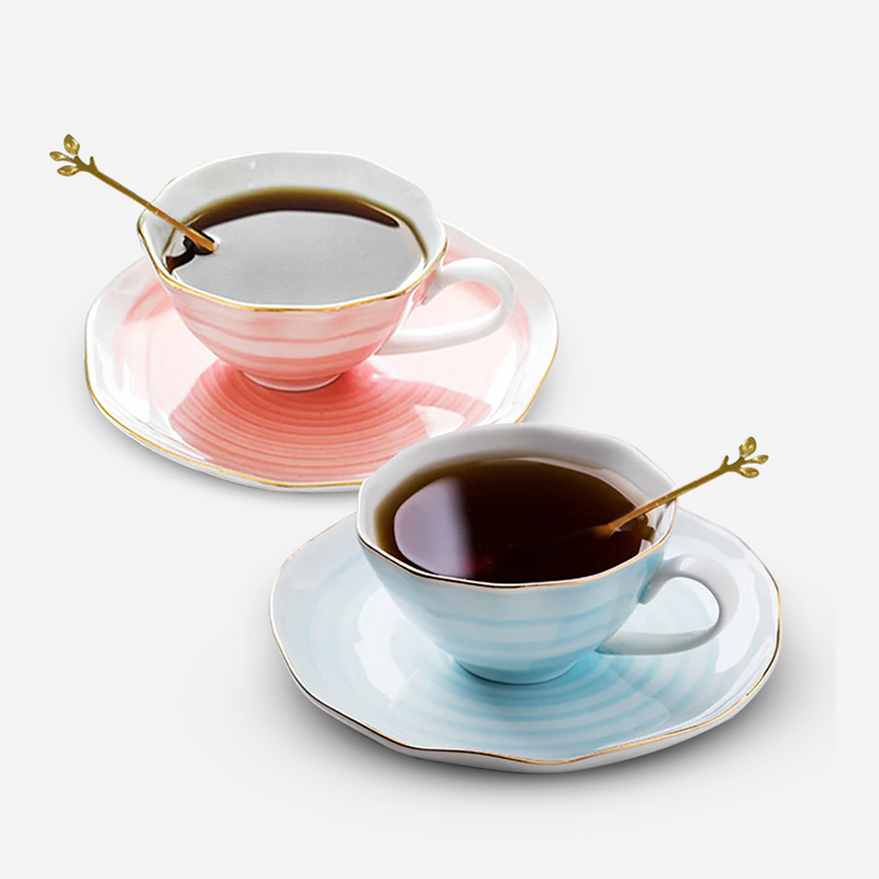 Antique Cup with Saucer & Spoon- Pack of 2