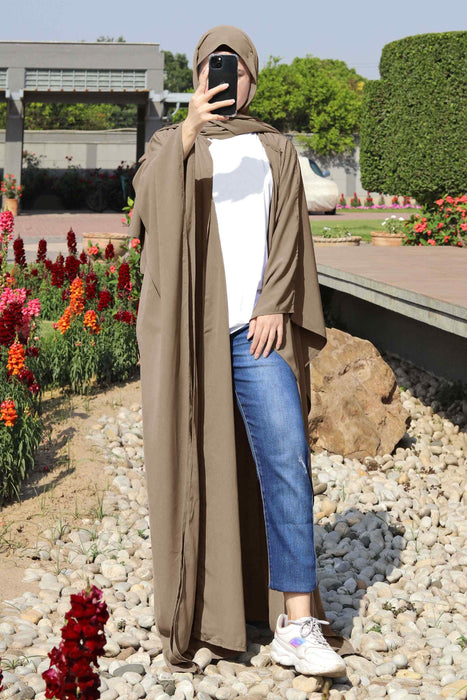 Open Butterfly Plain Abaya and Hijaab