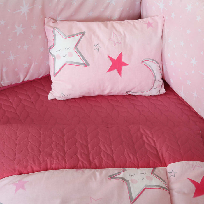 Pink Star Baby Cot Set