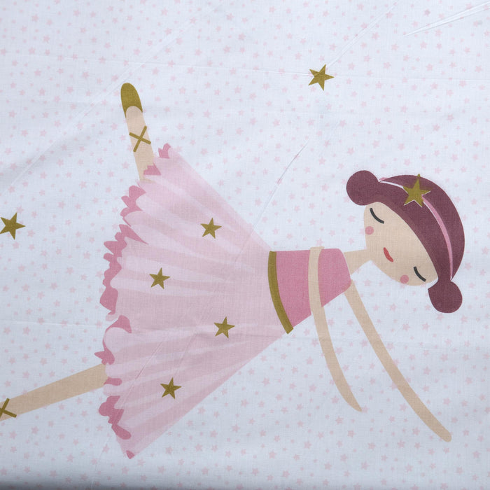 Starry Ballerina Printed Crib Bedsheet And Pillow