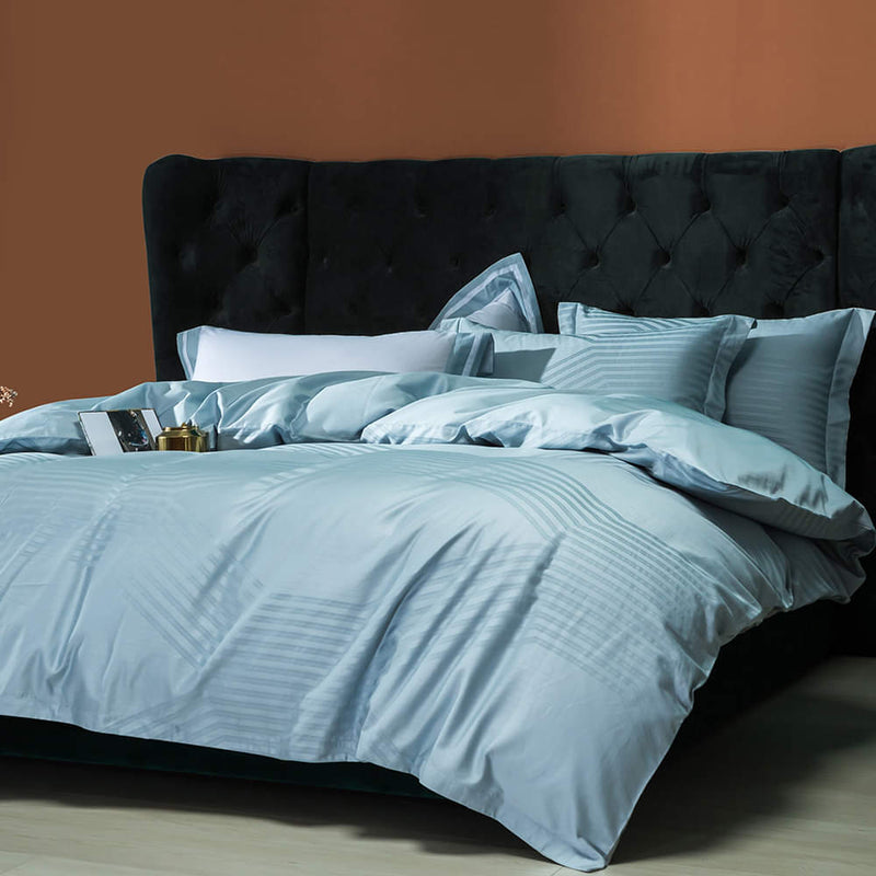 4-Pcs Fancy Macchiato Lorraine Aqua Duvet Set