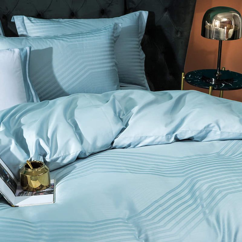 4-Pcs Fancy Macchiato Lorraine Aqua Duvet Set