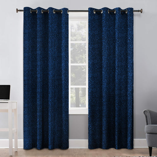 bed rock blue blackout curtain