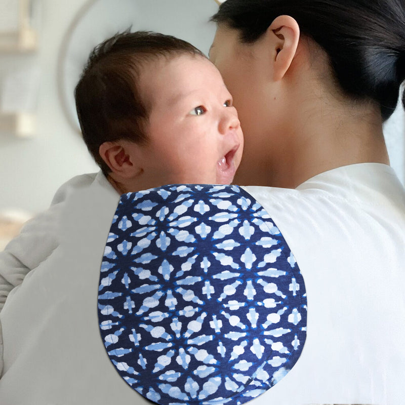 blue marbles texture baby burp cloth