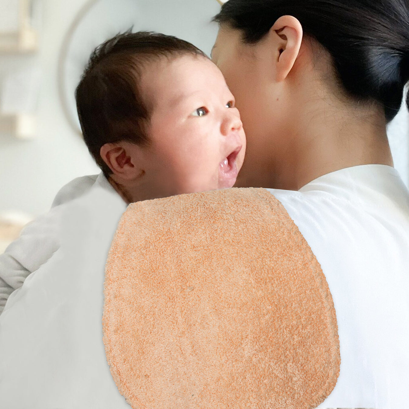 peach towel baby burp cloth