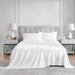 plain white sateen bedsheet set