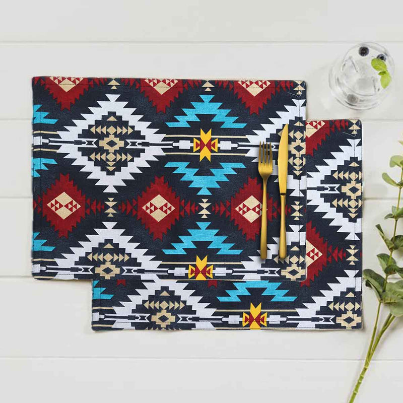 multi tribal silver style placemats