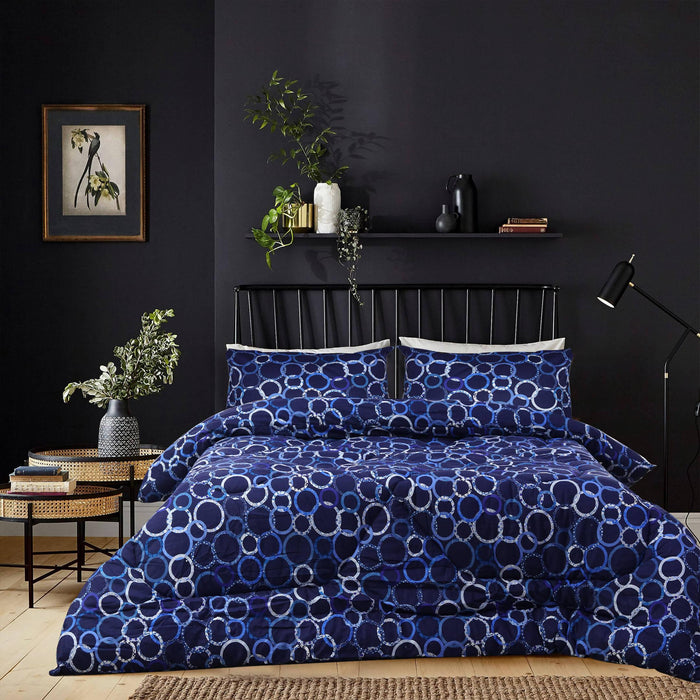 blue rings pure cotton quilt cover