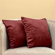 velvet cushion cover bottle maroon