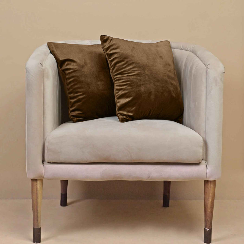 velvet cushion cover brown