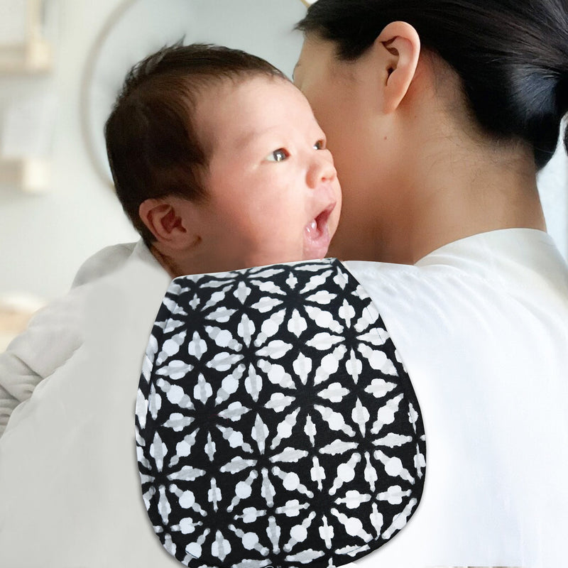 black marbles texture baby burp cloth