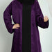plum silk interlined open abaya and hijaab