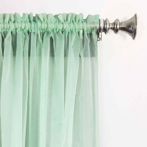 organza plain curtain green