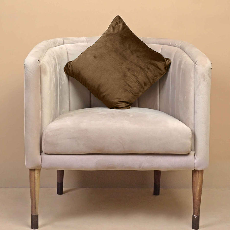 velvet cushion cover brown