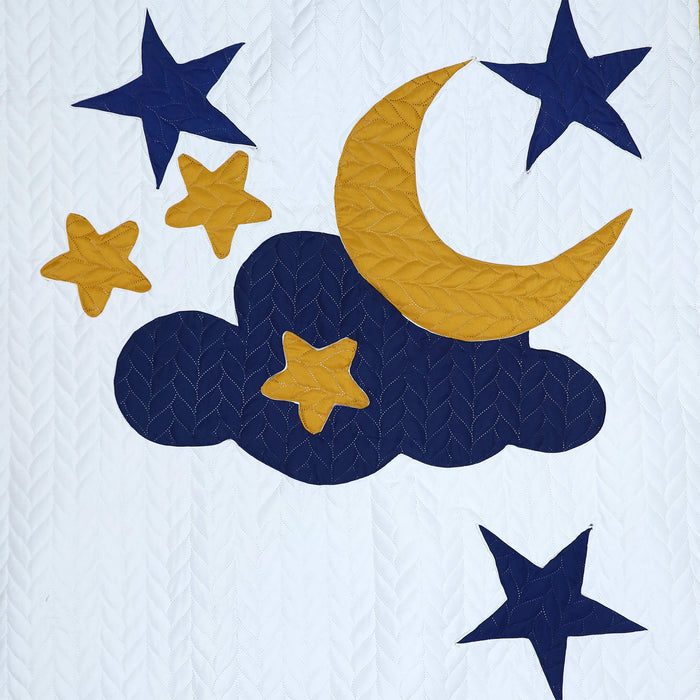 premium quilted blue starry night embossed cotset
