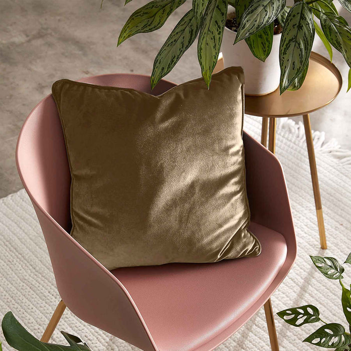 velvet cushion cover brown