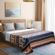 soft warm traditional navy sherpa blanket