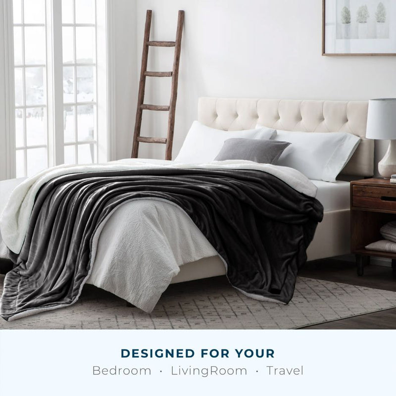 grey ultrasoft sherpa blanket