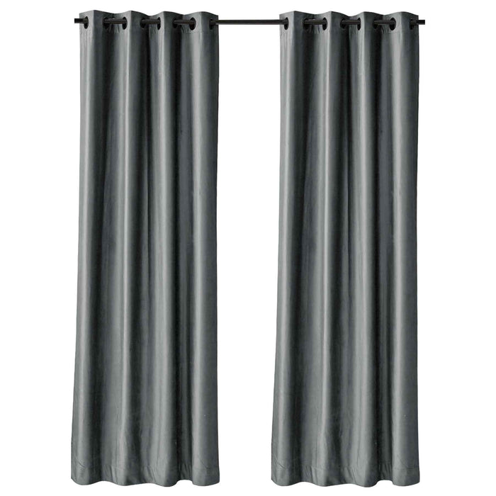 ultrasoft fine grommet top velvet curtain panels ash