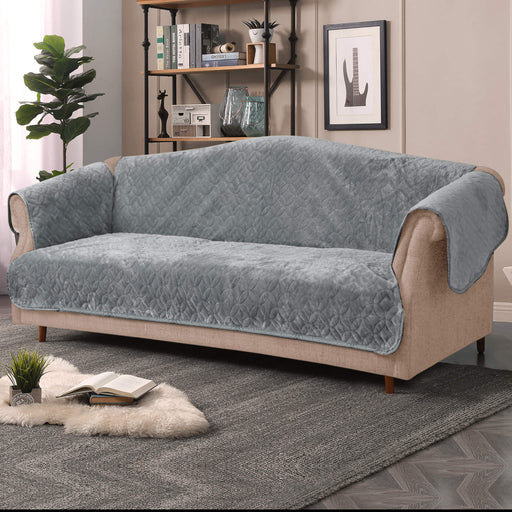 luxury fleece sofa cover ash