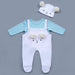 baby white cat face knitted romper