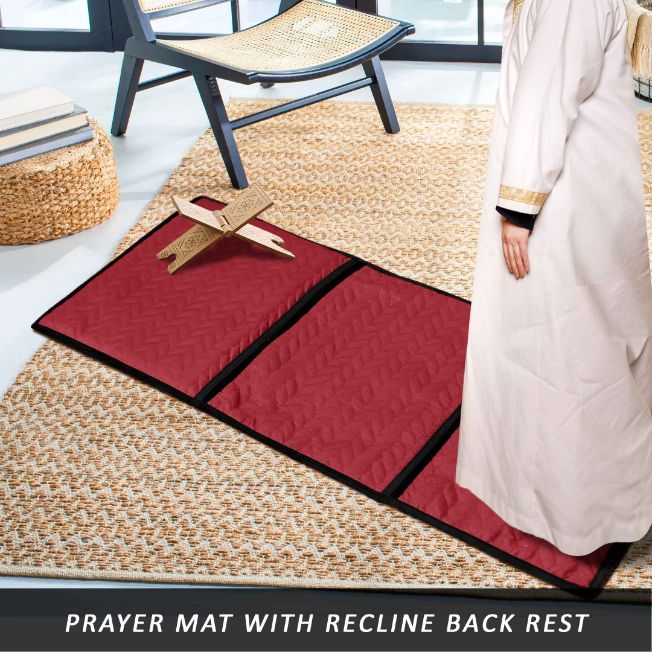 Ultrasonic Quilted Foldable Rest Back Take Prayer Mat/Jaye Namaz