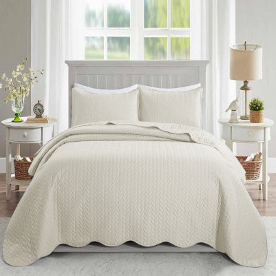 ultrasonic quilted bedspread beige