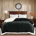 square boxes sherpa border winter comforter