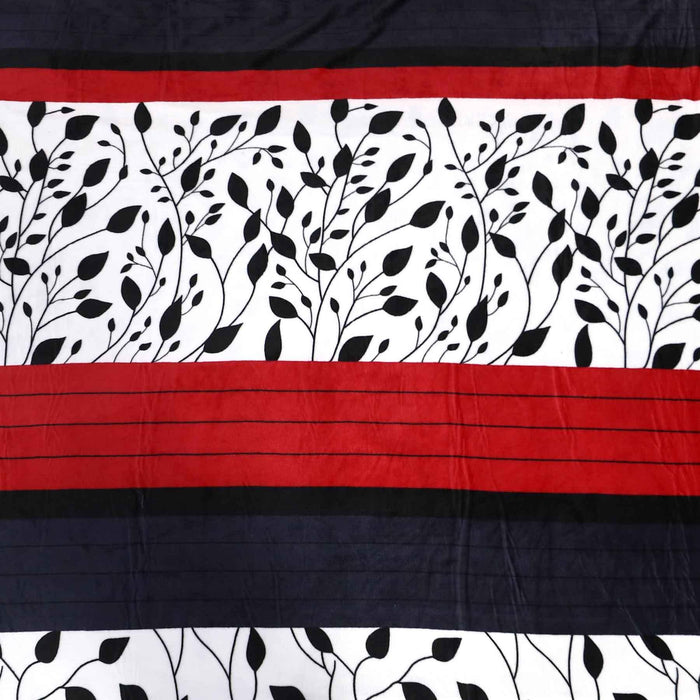 black red leaves printed ac fleece blanket