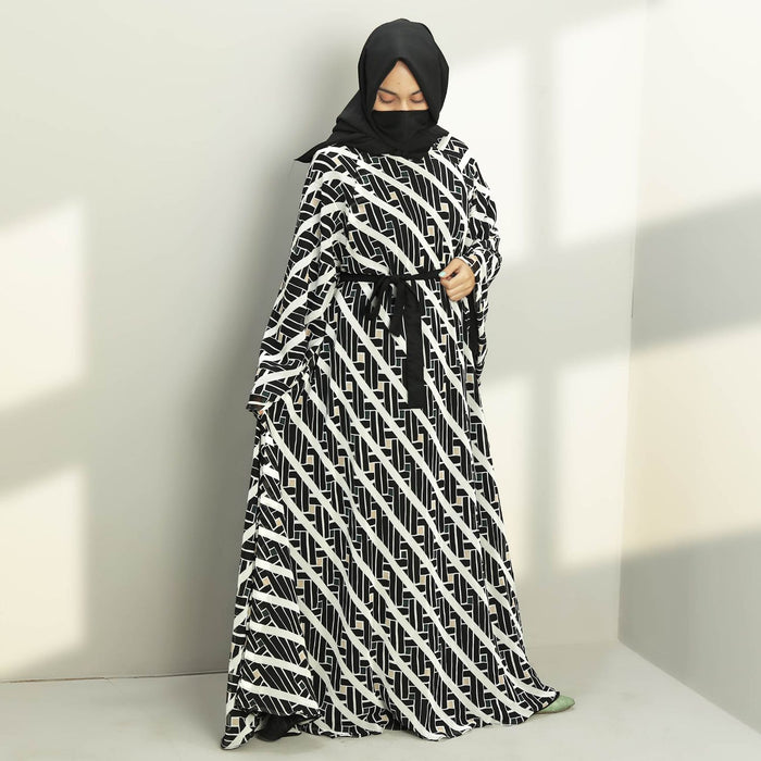 black waves abaya and hijaab