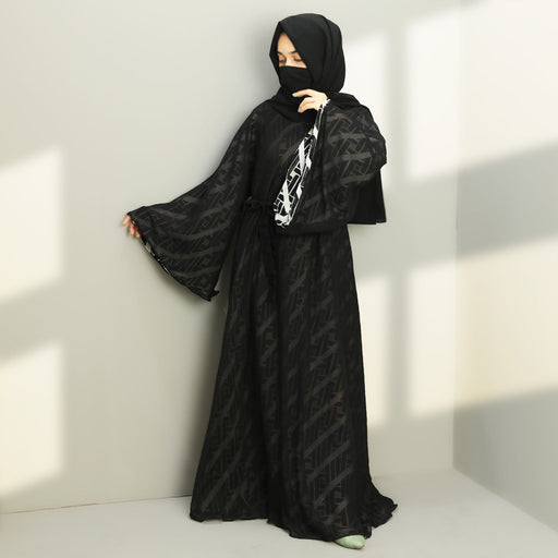 black waves abaya and hijaab