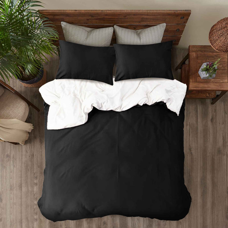 black white reversible duvet cover set