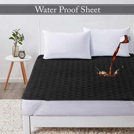 waterproof quilted mattress protectors with elastic strap black