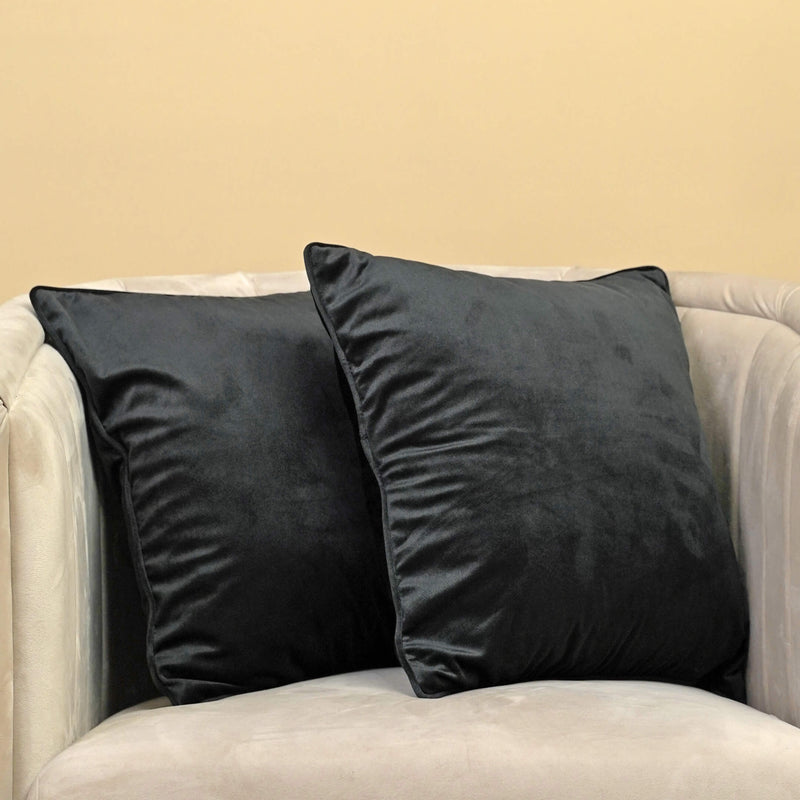 velvet cushion cover black