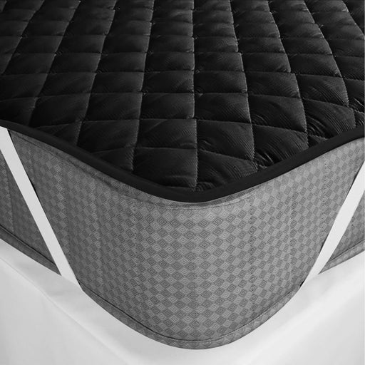 waterproof quilted mattress protectors with elastic strap black