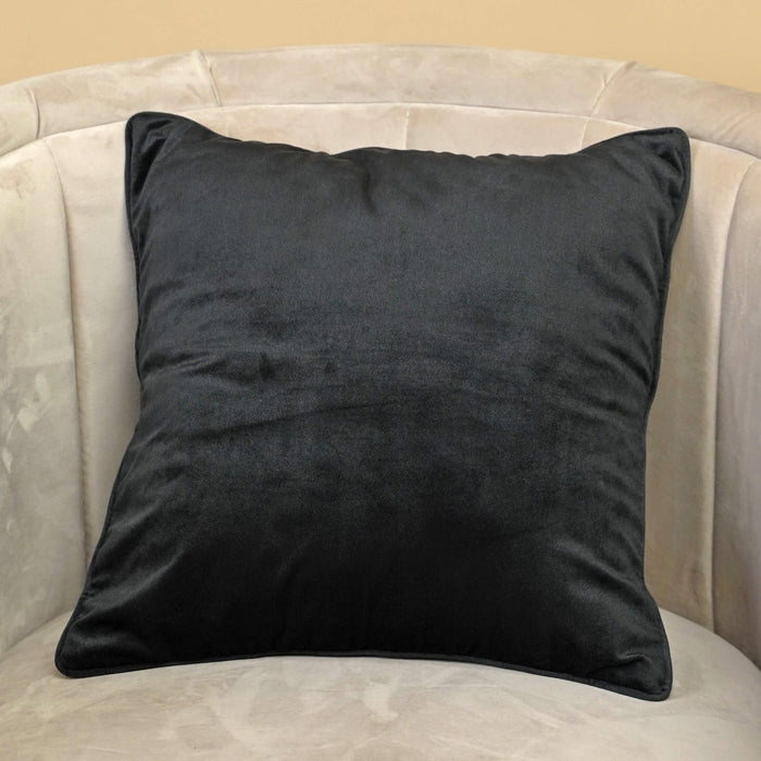 velvet cushion cover black
