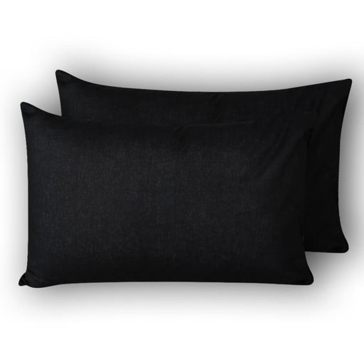 textured black cotton pillow covers