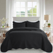 ultrasonic quilted bedspread black